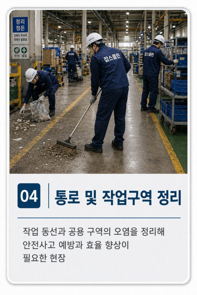 공장 통로 및 작업구역 정리